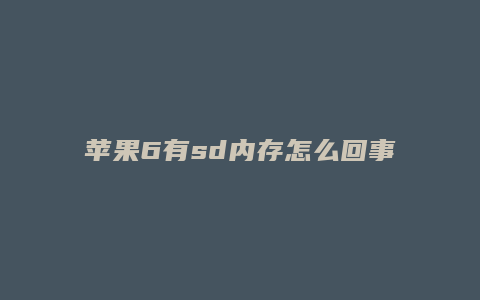 苹果6有sd内存怎么回事